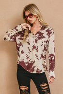 Cow Print Satin Button-Down