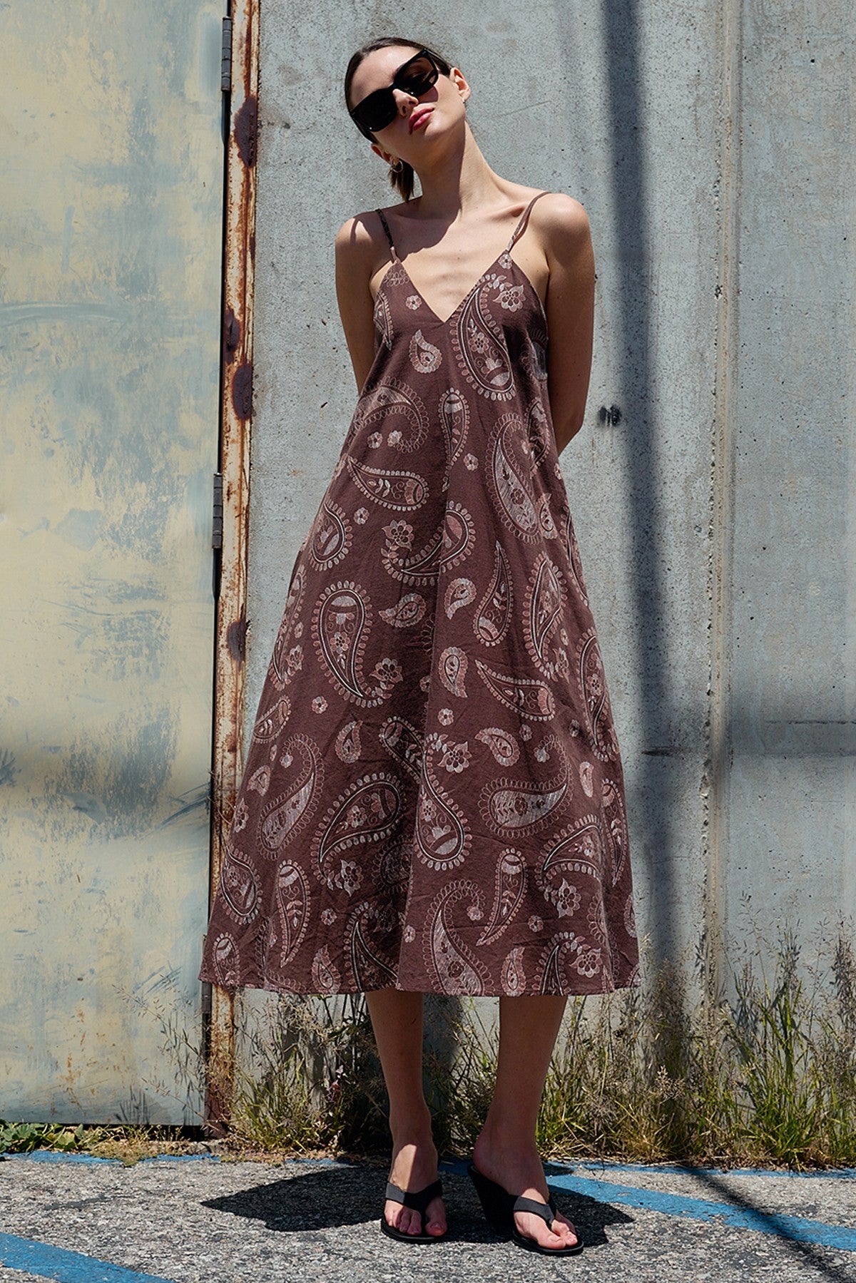 Paisley Flowy Midi Dress
