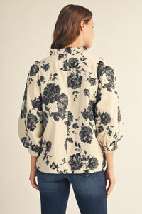 Floral Jacquard Blouse