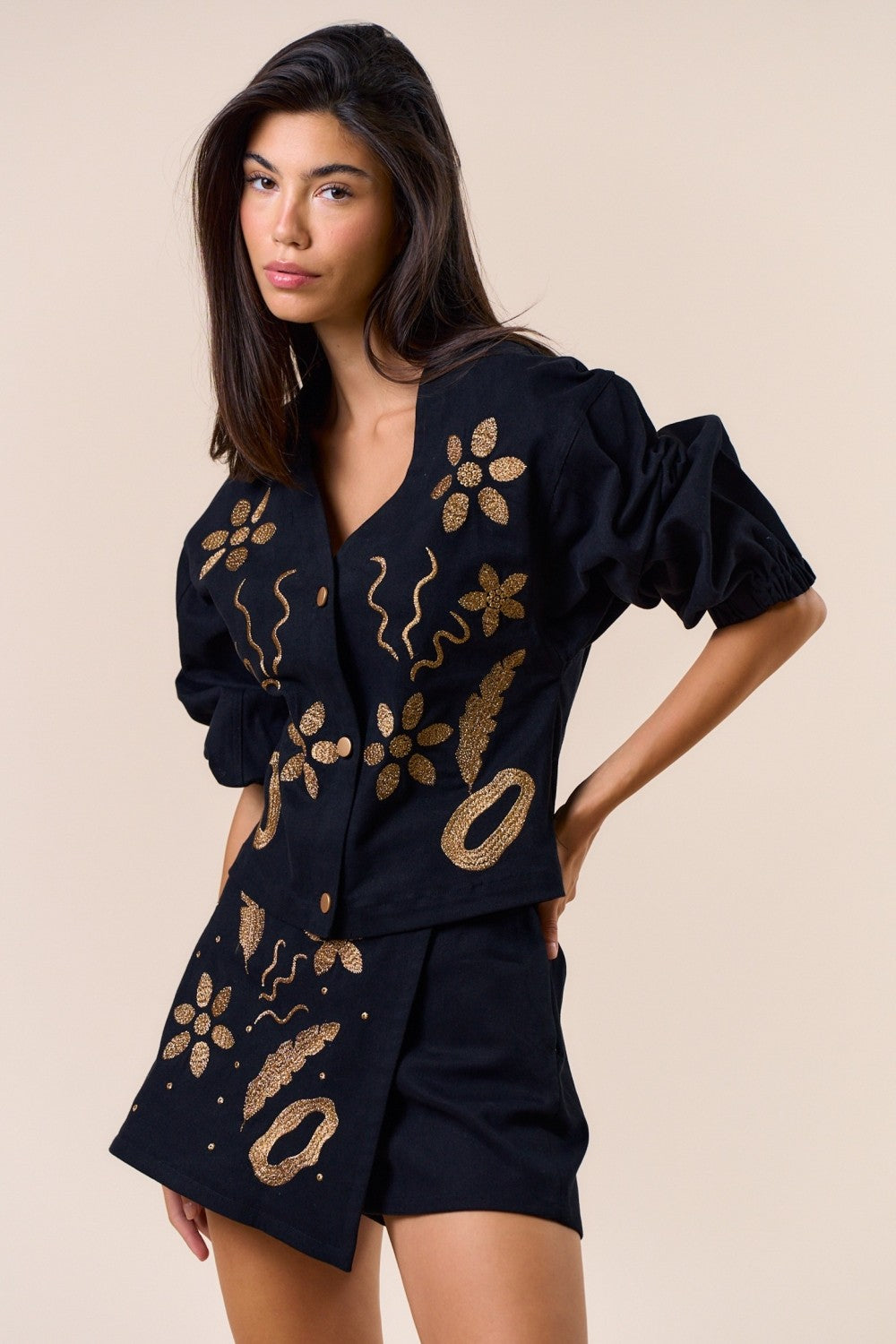 Embroidered Button-Down