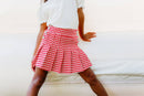 Houndstooth Pleated Skirt
