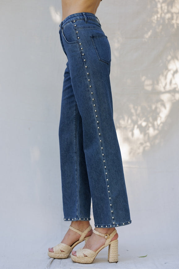 Studded High-Waisted Jeans