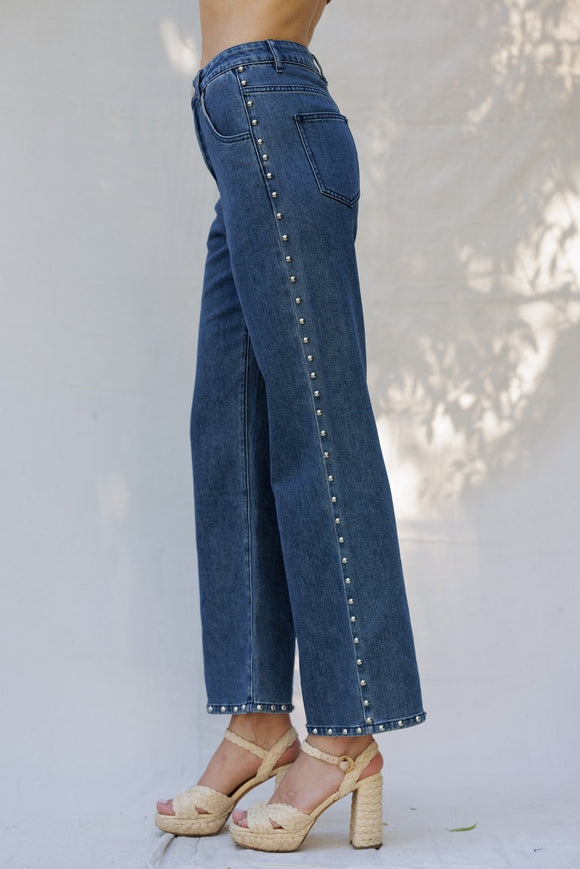 Studded High-Waisted Jeans