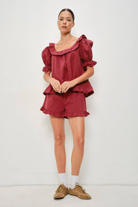 Polka Dot Frill Top