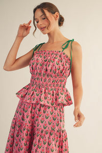 Floral Peplum Tank Top