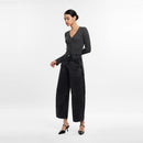 Super High Rise Black Barrel Jeans