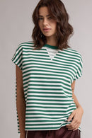 Striped Short Sleeve Sweater