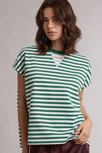 Striped Short Sleeve Sweater