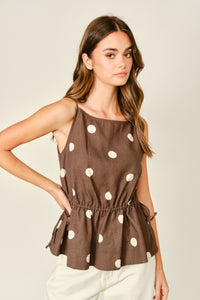 Polka Dot Peplum Top