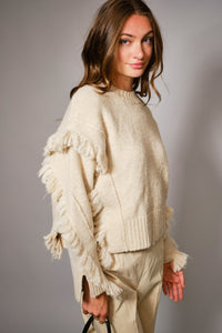 Fringe Detail Pullover Sweater