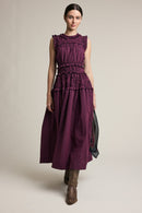 Smocked Ruffle Plaid Maxi Dress