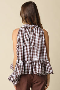 Gingham Halter Blouse