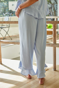 Wide Leg Ruffle Hem Pants