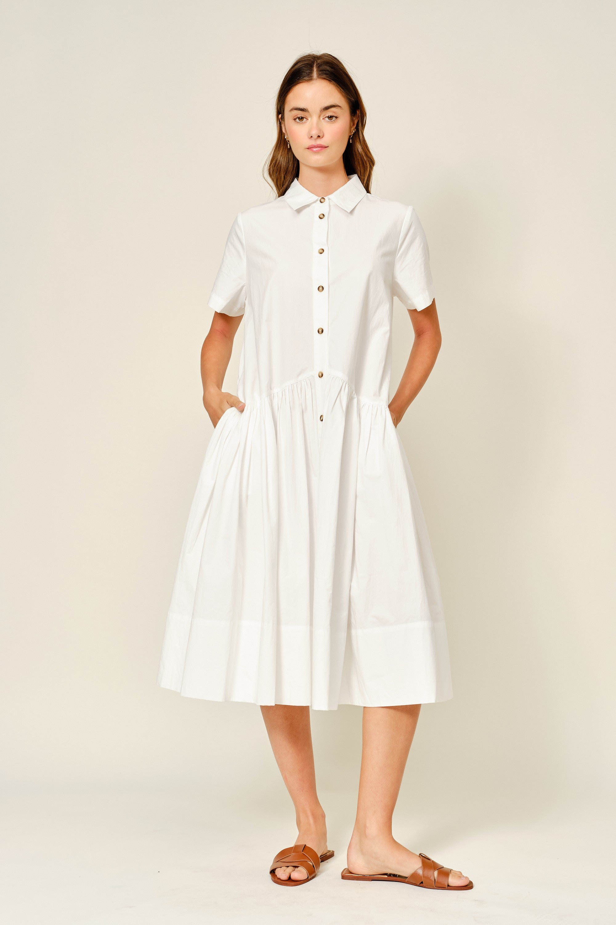 Cotton Midi Shirtdress