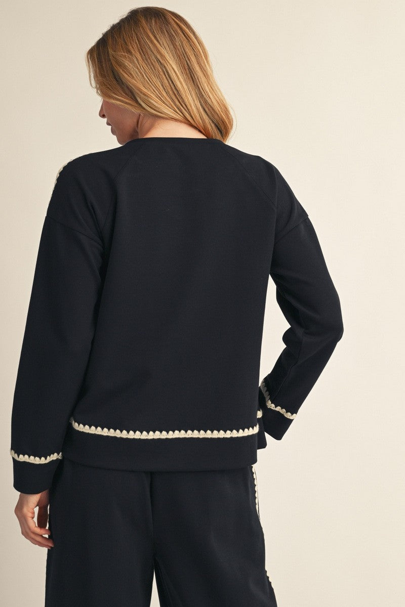 Scallop Detail Sweatshirt