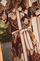 Retro Printed Midi Dress