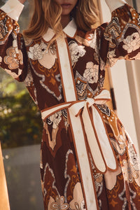 Retro Printed Midi Dress