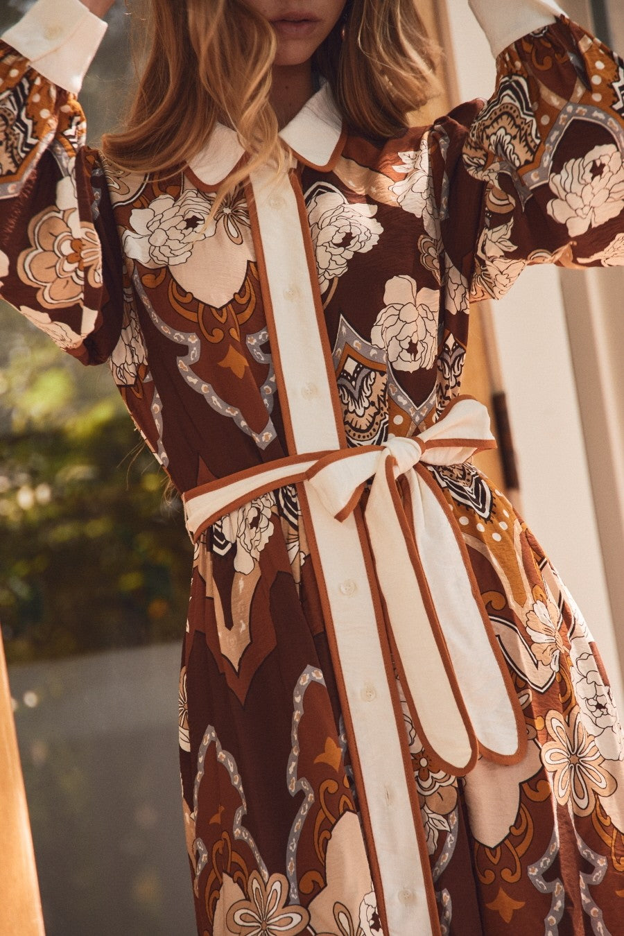 Retro Printed Midi Dress