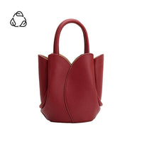 Tulip Mini Red Recycled Vegan Leather Top Handle Bag