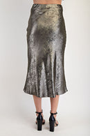 Shimmer Satin Midi Skirt