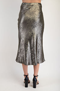 Shimmer Satin Midi Skirt