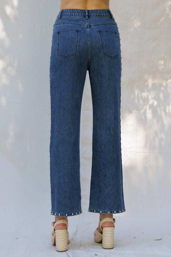 Studded High-Waisted Jeans