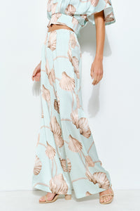 Satin Shell Print Pants