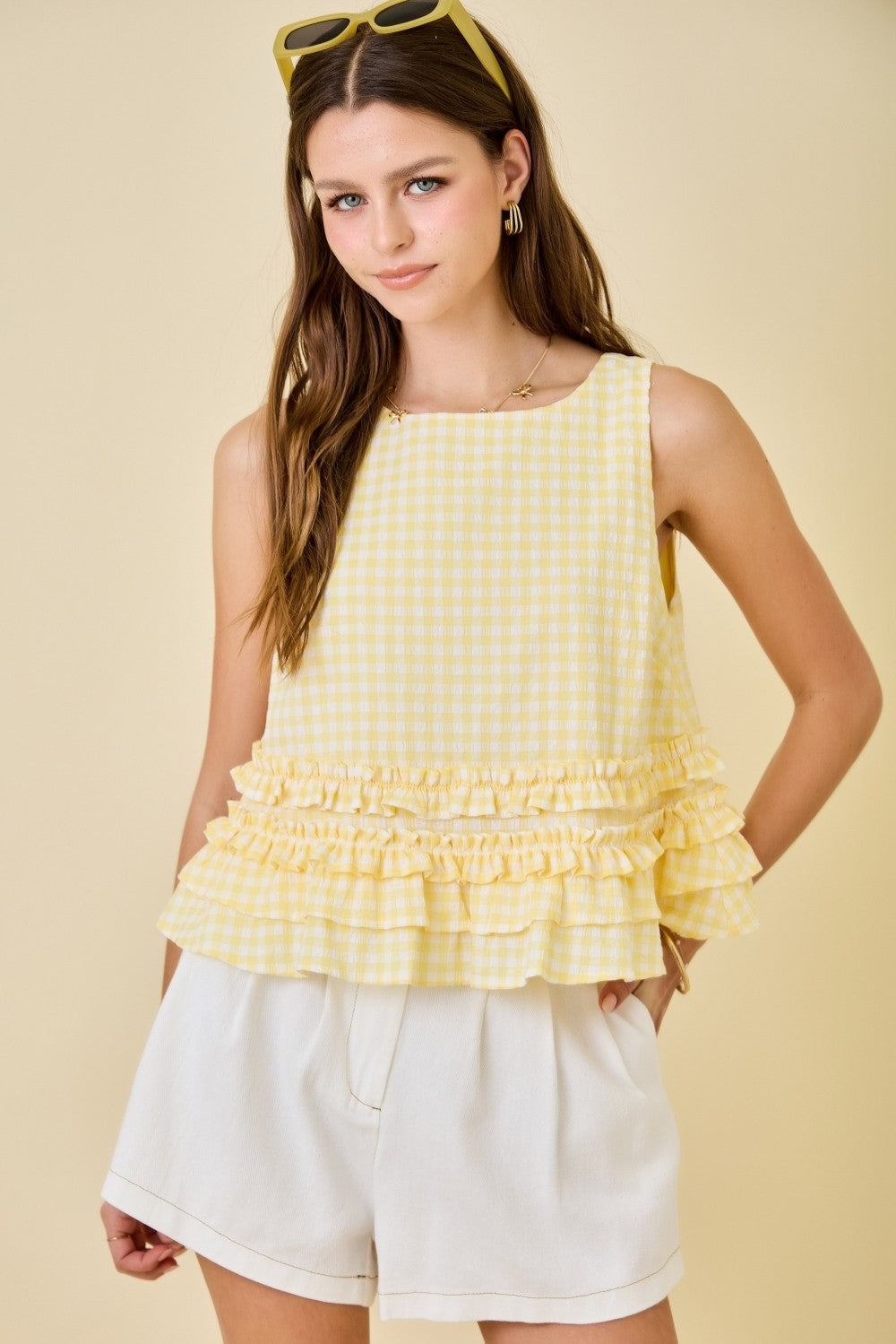 Yellow Gingham Top