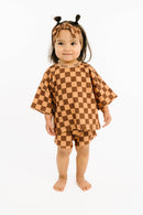 Espresso Checkered Slouchy Set