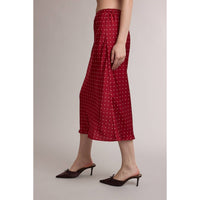 Red Polka Dot Midi Skirt
