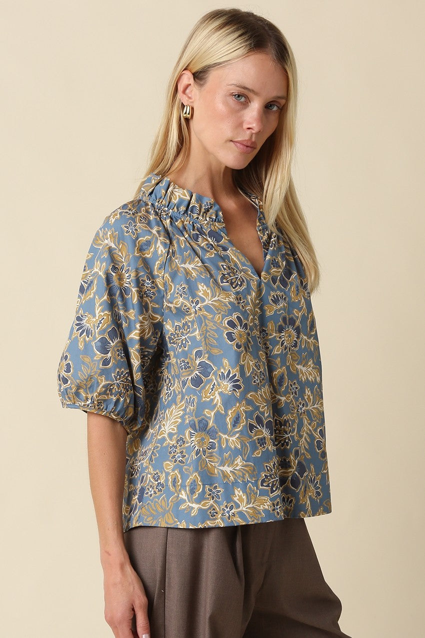 Floral Puff Sleeve Blouse