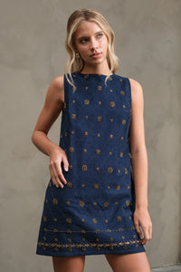 Jeweled Denim Dress