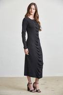 Ruffled Button Up Midi Dress