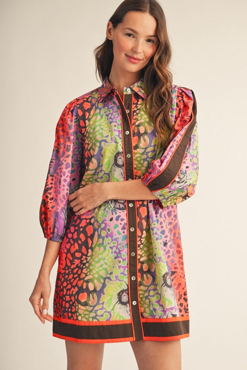 Leopard Floral Dress
