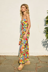 Fruit Printed Strapless Dress