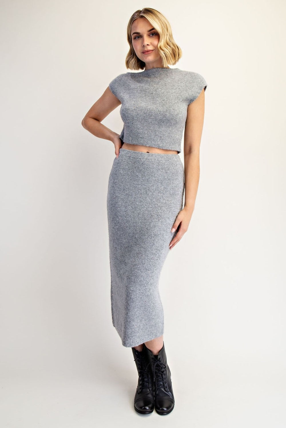 Sequin Sweater Crop Top