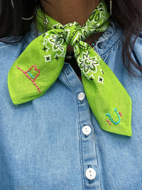 Lucky Cowgirl Embroidered Bandana