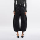Super High Rise Black Barrel Jeans
