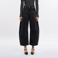 Super High Rise Black Barrel Jeans