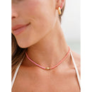 Lucky Fish Beaded Necklace- Pink/Orange