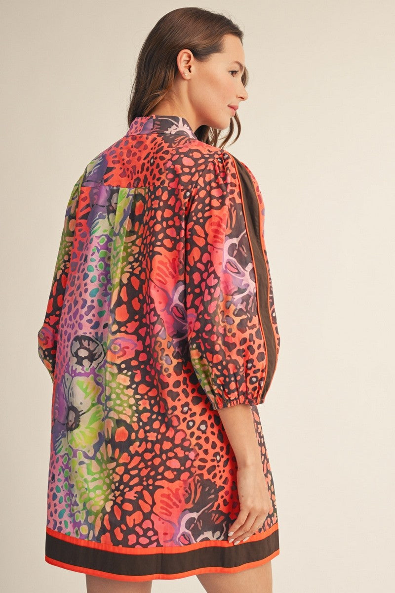Leopard Floral Dress