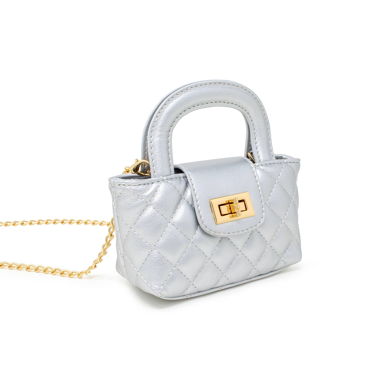 Kids Quilted Top Handle Handbag