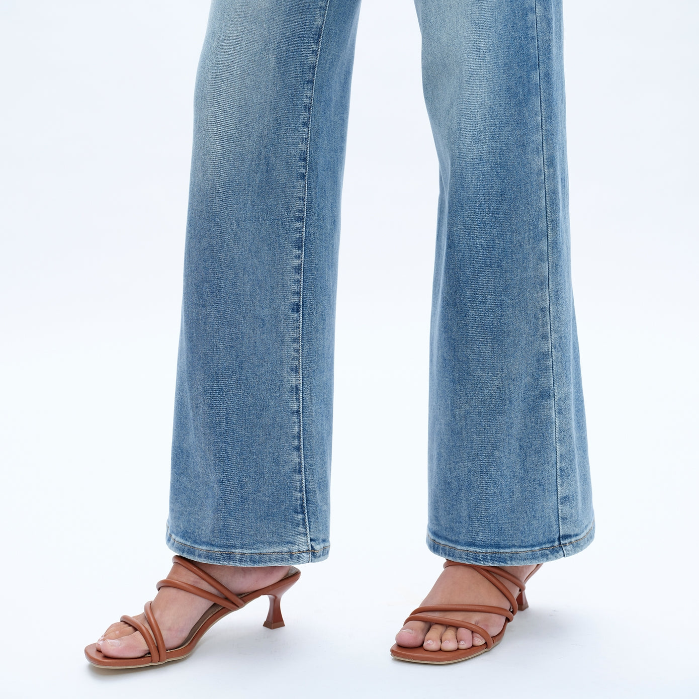 Mid Rise Straight Leg Jeans