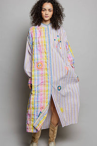 Colorful Embroidered Woven Dress