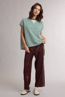 Striped Short Sleeve Sweater