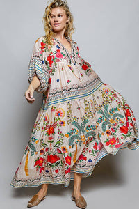 Boho Deep V Maxi Dress