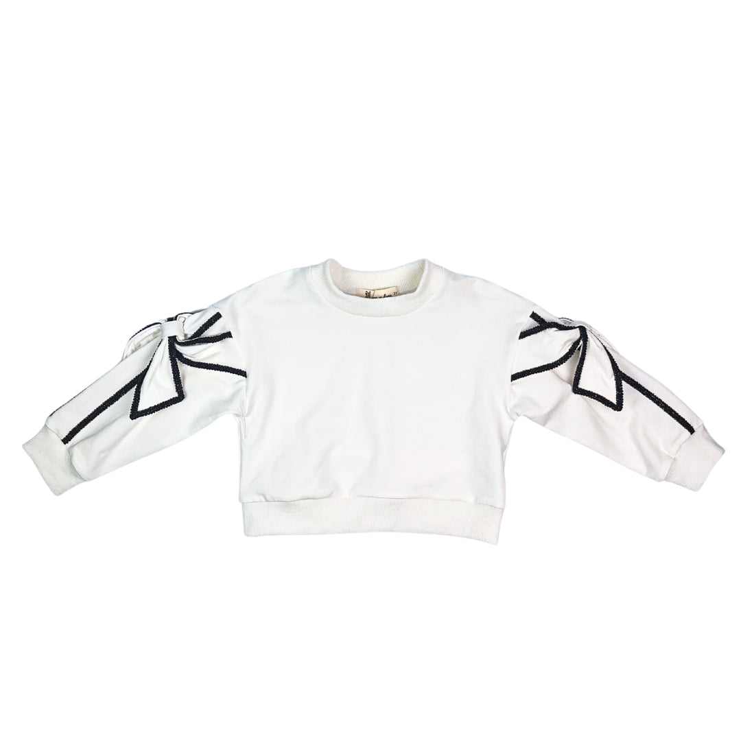 White Bow Sleeve Sweatshirt