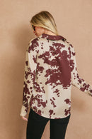 Cow Print Satin Button-Down