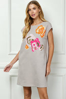 Floral Sequin Textured Dress