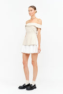 Mixed Media Off-The-Shoulder Dress